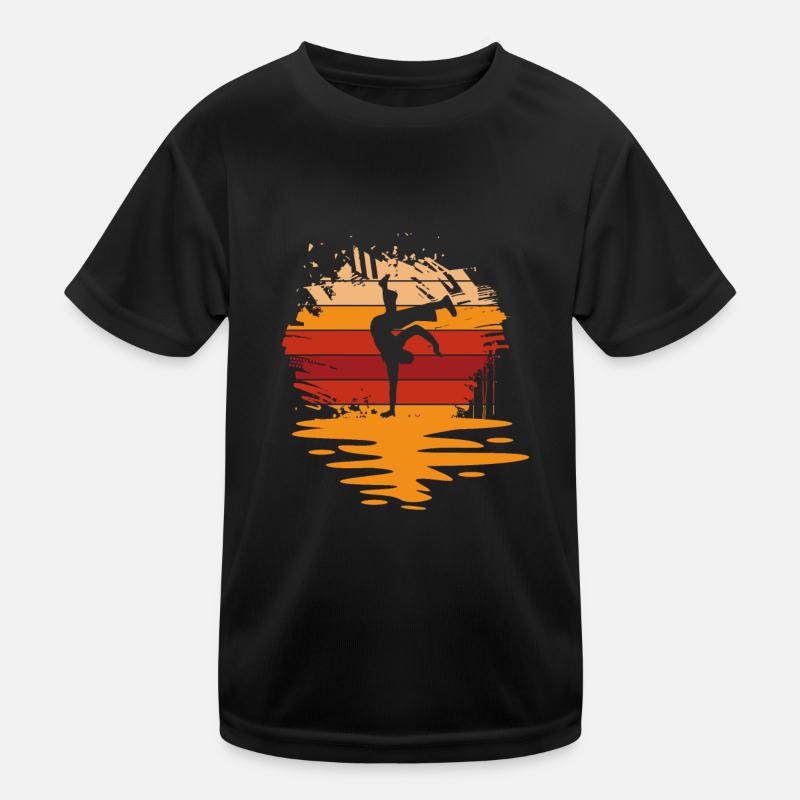 Capoeira Retro Sunset Kinder Funktions-T-Shirt