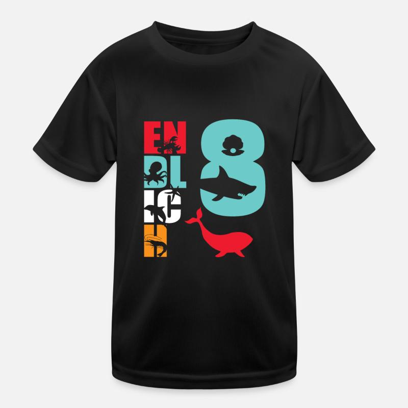 Endlich 8 Hai Kinder Funktions-T-Shirt
