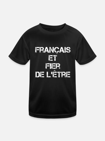 Français Et Fier De L'ëtre Cadeau - T-shirt sport Enfant - noir - Devant