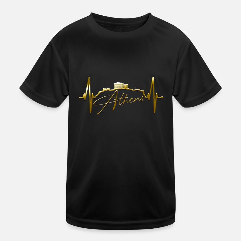 Athens Skyline Heartbeat Greece Acropolis Kids Functional T-Shirt