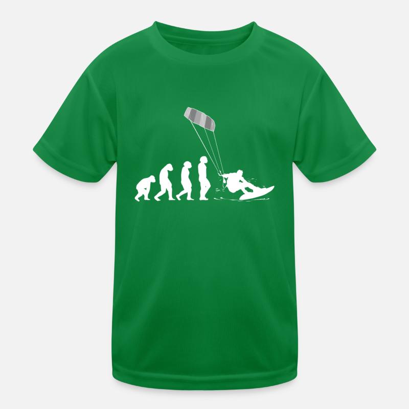 Kitesurf Kiteboard Kitesurfen Kite-Surf Evolution Kinder Funktions-T-Shirt