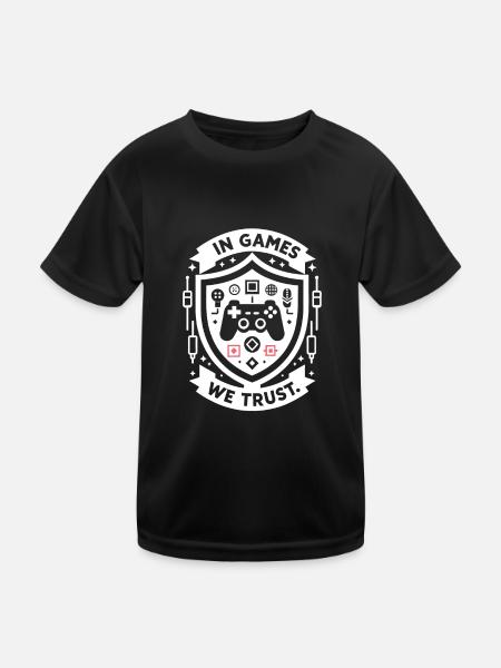 Dans les jeux auxquels nous faisons confiance - T-shirt sport Enfant - noir - Devant