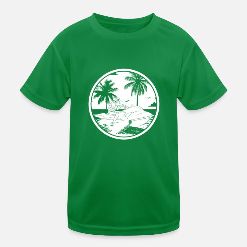 Jet Ski Palm Kids Functional T-Shirt
