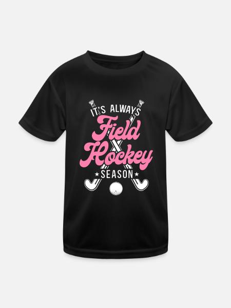 Field Hockey It's Always Field - Kinder Funktions-T-Shirt - Schwarz - Vorne