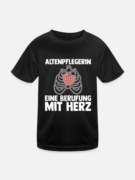 Pflege Pflegekraft AltenPflegerinin - Kinder Funktions-T-Shirt - Schwarz - Vorne