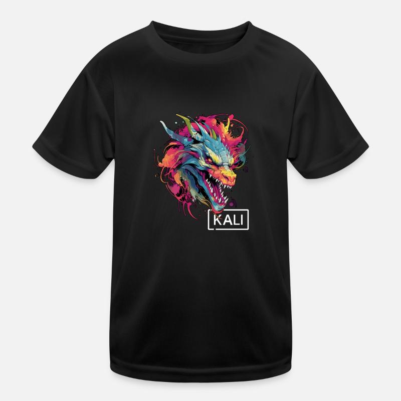 Colorful Kali Linux Dragon Design for DevOps & Kids Functional T-Shirt