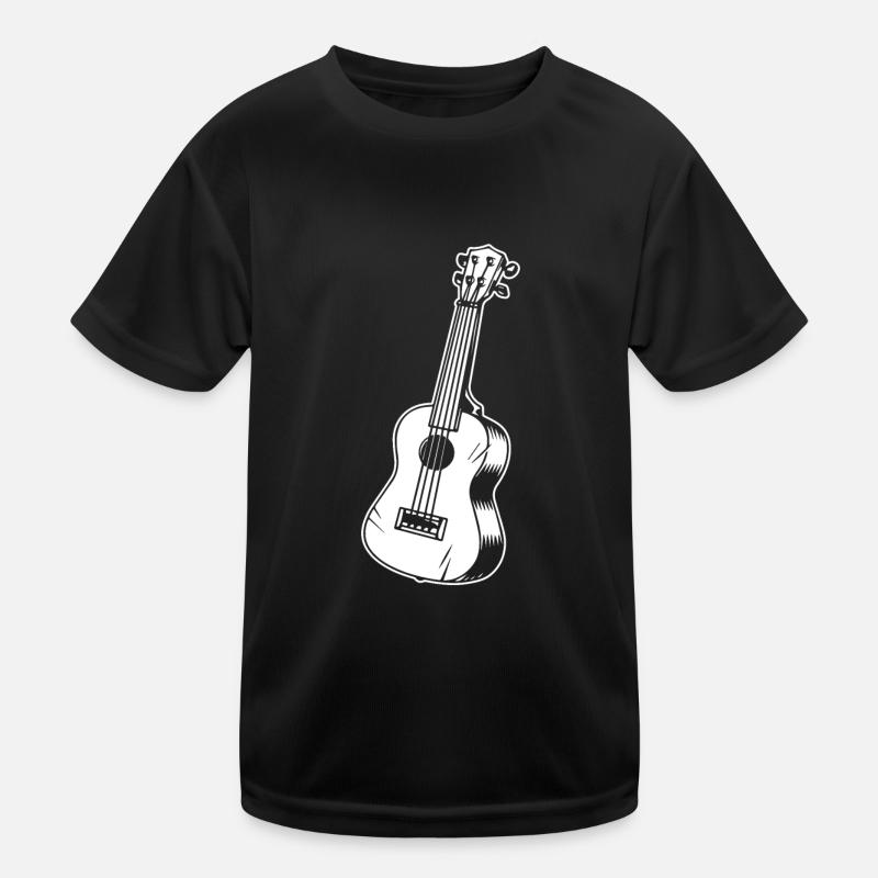 Ukulele - Kinder Funktions-T-Shirt - Schwarz