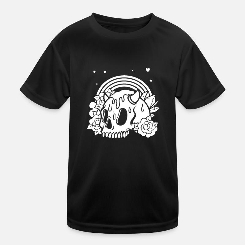 Gothic Schädel Kinder Funktions-T-Shirt