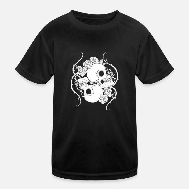 Gothic Schädel Kinder Funktions-T-Shirt