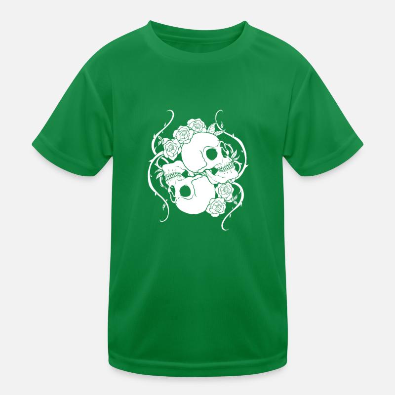 Gothic Schädel Kinder Funktions-T-Shirt