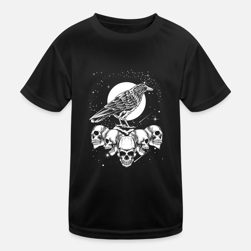 Gothic Crow Kids Functional T-Shirt