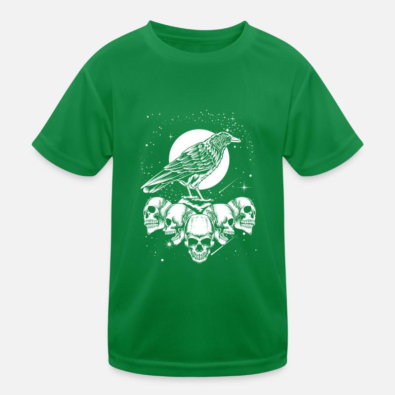 Gothic Krähe Kinder Funktions-T-Shirt