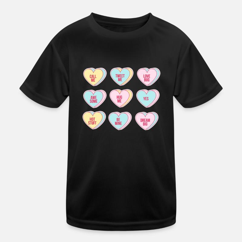 Happy Valentines Day Candy Conversation Hearts Kids Functional T-Shirt
