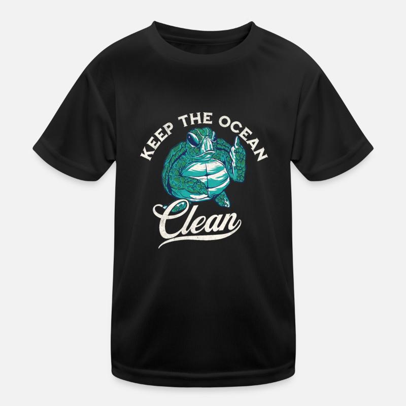 Keep the Ocean Clean Design Kids Functional T-Shirt