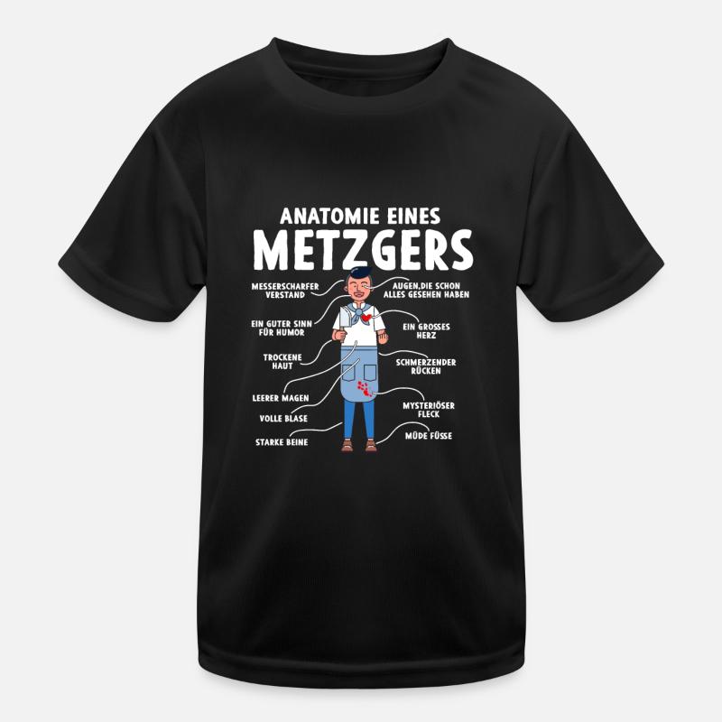 Anatomie eines Metzgers Kinder Funktions-T-Shirt
