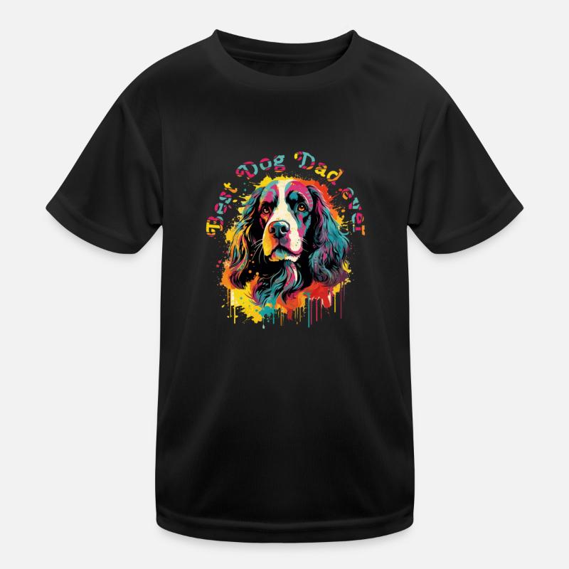 Hunde-Papa Hunderasse Englisch Springer-Spaniel Kinder Funktions-T-Shirt