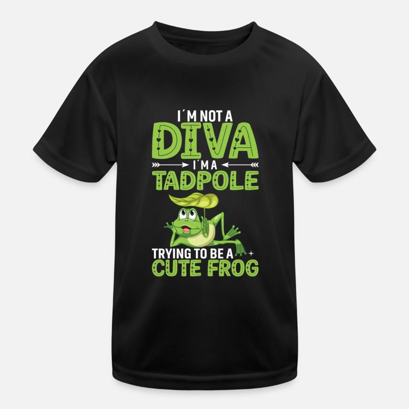 Ich Bin Keine Diva. Ich Bin Eine Kaulquappe - Kinder Funktions-T-Shirt - Schwarz