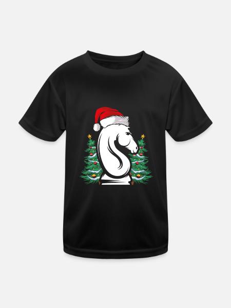 Springer Mit Weihnachtsmütze - Kinder Funktions-T-Shirt - Schwarz - Vorne