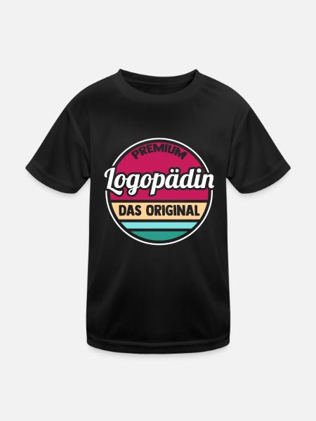 Logopädie Logopädin - Kinder Funktions-T-Shirt - Schwarz - Vorne