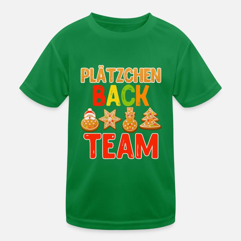 Plätzchen Back Team Backfans Bäckerin Kekse Kinder Funktions-T-Shirt