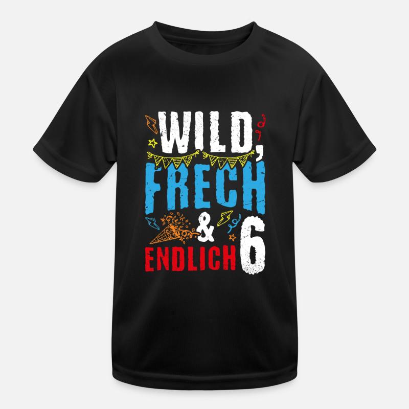 Kindergeburtstag T-Shirt Endlich Wild frech Feier Kinder Funktions-T-Shirt