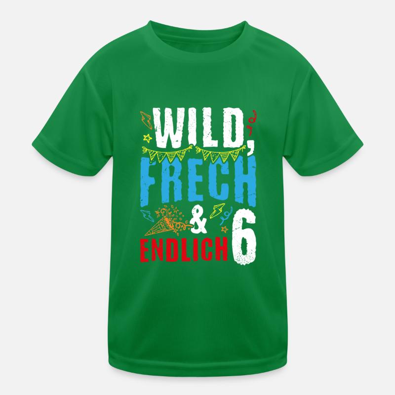 Kindergeburtstag T-Shirt Endlich Wild frech Feier Kinder Funktions-T-Shirt