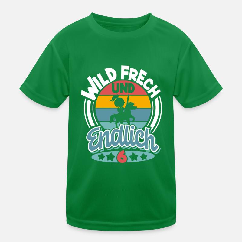 Kindergeburtstag T-Shirt Endlich Wild frech Feier Kinder Funktions-T-Shirt