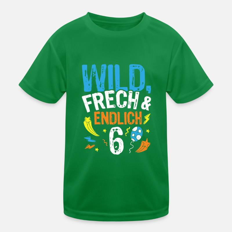 Kindergeburtstag T-Shirt Endlich Wild frech Feier Kinder Funktions-T-Shirt