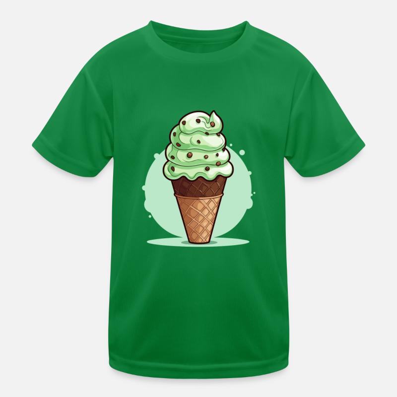 Minze Schokoladen Chip Eiscreme Tüte Kinder Funktions-T-Shirt