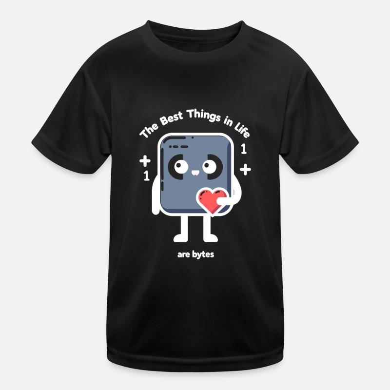 Die besten Dinge im Leben sind Bytes Kinder Funktions-T-Shirt