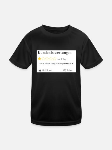 Viel zu schnell fertig.. viel zu gute Qualität.. - Kinder Funktions-T-Shirt - Schwarz - Vorne