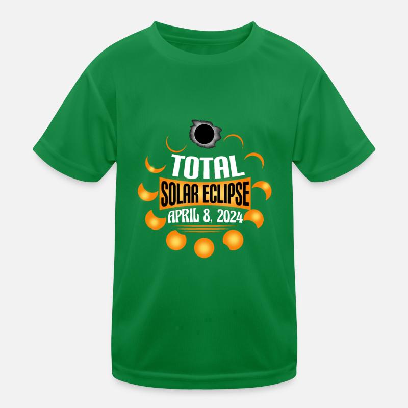 Total Solar Eclipse Usa April 8, 2024 Kids Functional T-Shirt