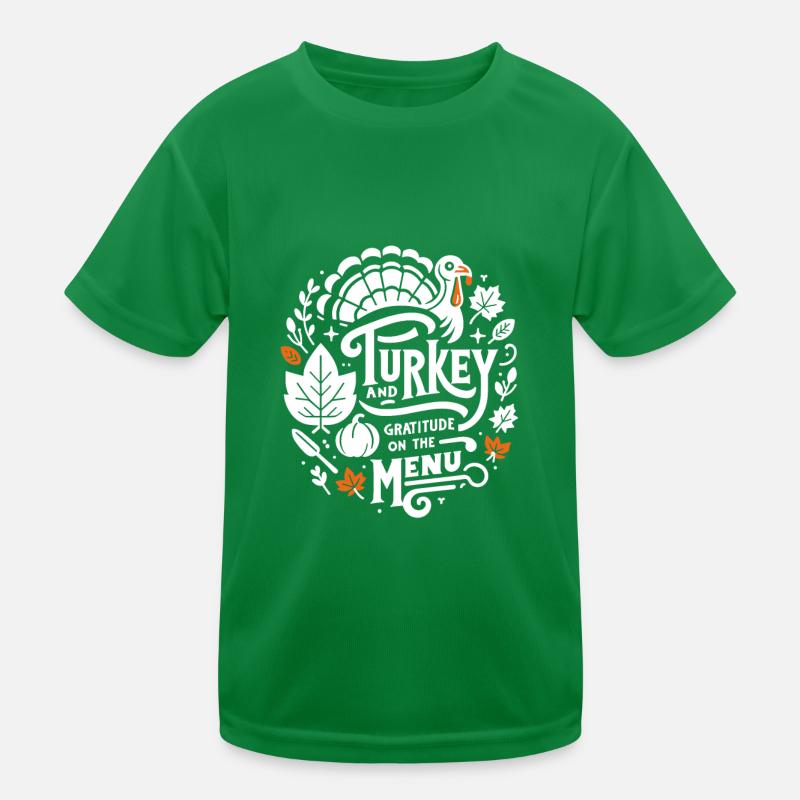 Dinde et gratitude au menu T-shirt sport Enfant