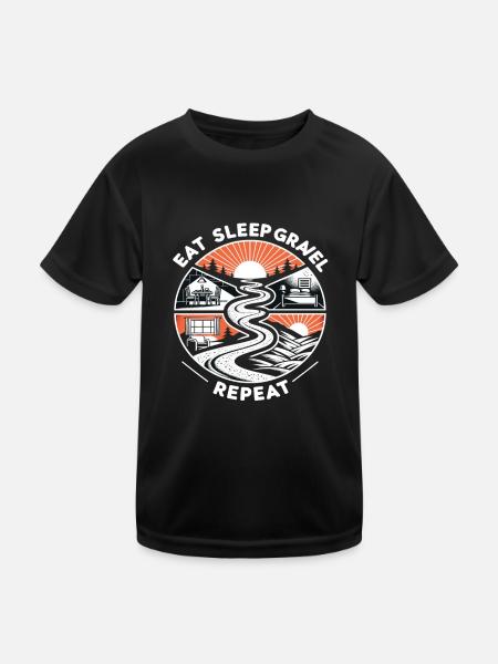 Manger Dormir Gravel Répéter - T-shirt sport Enfant - noir - Devant