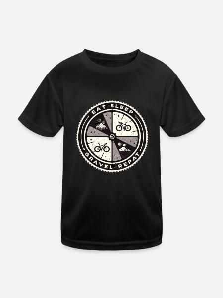 Manger Dormir Gravel Répéter - T-shirt sport Enfant - noir - Devant