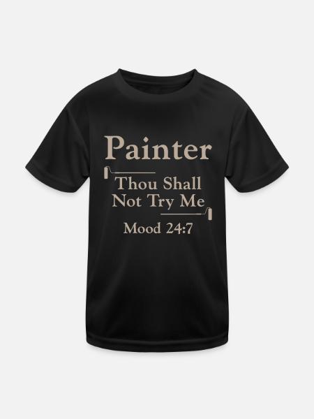 Bible du peintre en bâtiment décorateur - T-shirt sport Enfant - noir - Devant