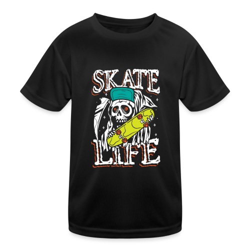 Skate-Leben | Rollender Punk-Schädel - Kinder Funktions-T-Shirt