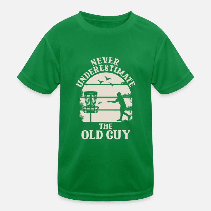 Never underestimate the old man at disc golf Kids Functional T-Shirt