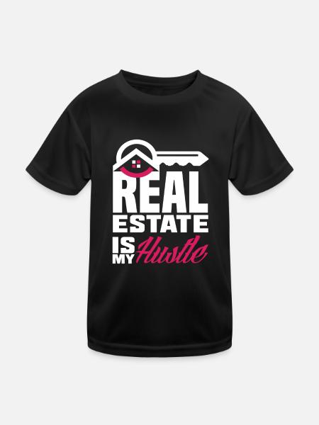 Real Estate Agent Business Job Real Estate - Kids Functional T-Shirt - black - Front