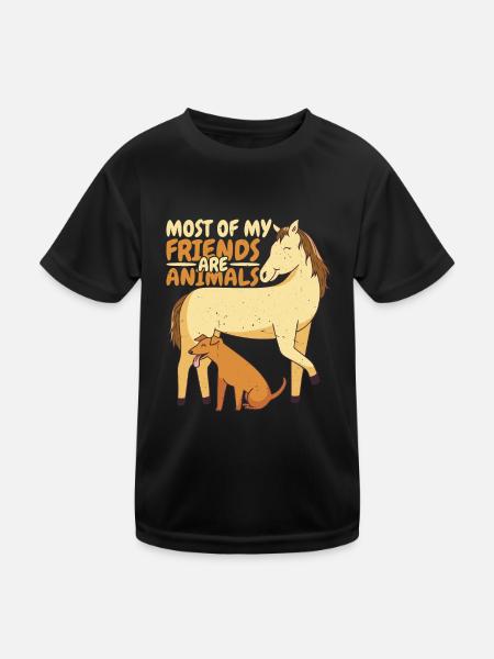 Most Of My Friends Are Animals 6 - Kids Functional T-Shirt - black - Front