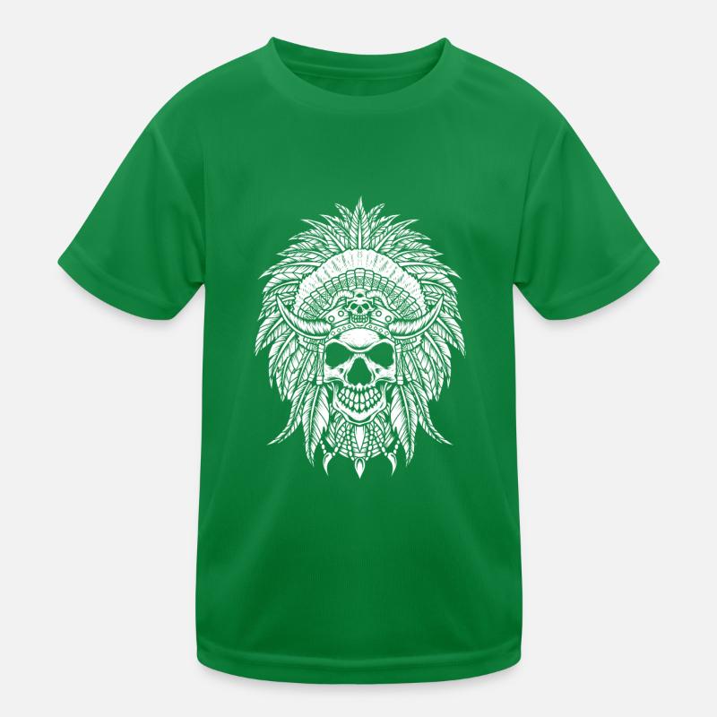 Indigenous Skull Skull Kids Functional T-Shirt