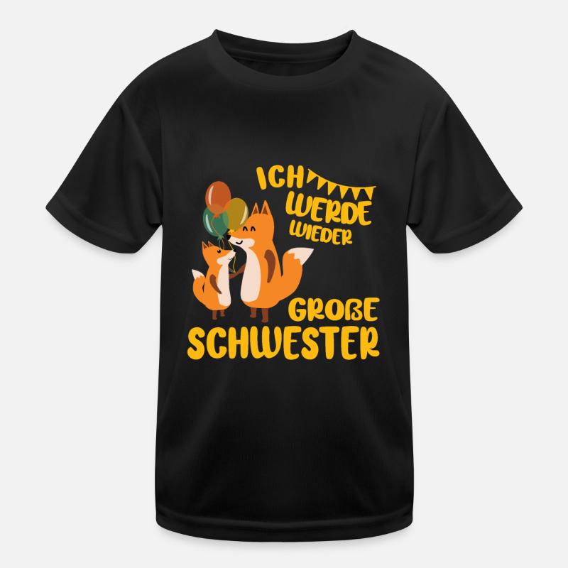 Soon again big sister announce fox Kids Functional T-Shirt