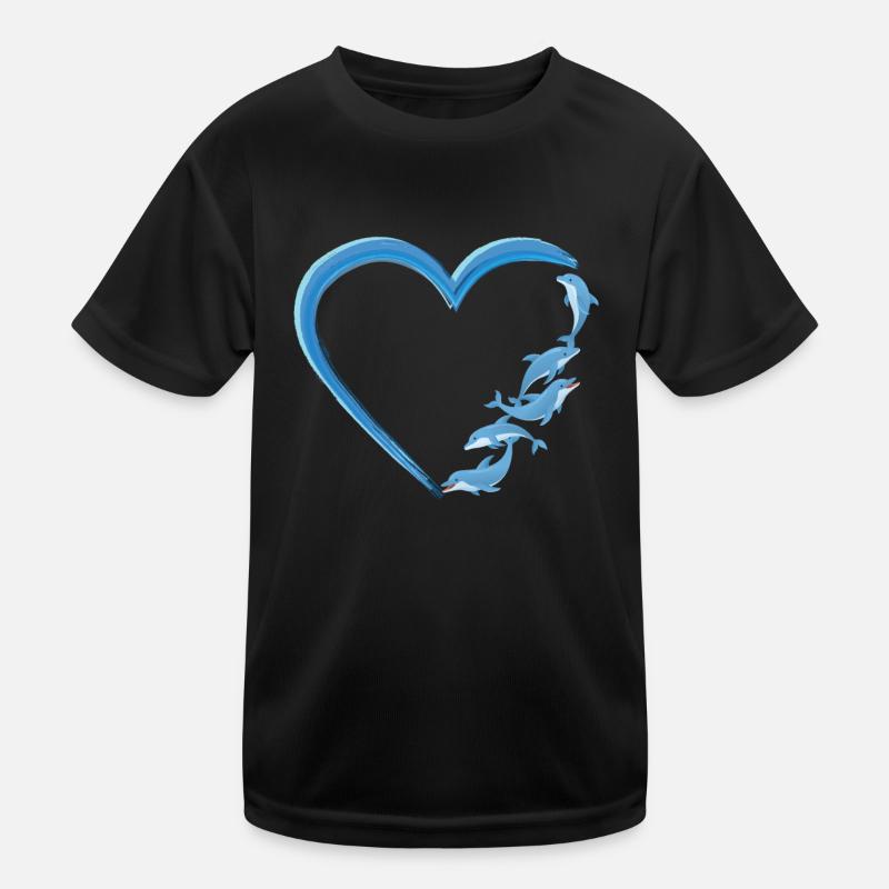 Dolphin Heart Kids Functional T-Shirt
