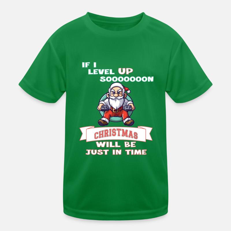 Si je monte de niveau bientôt, Noël arrivera juste à temps T-shirt sport Enfant