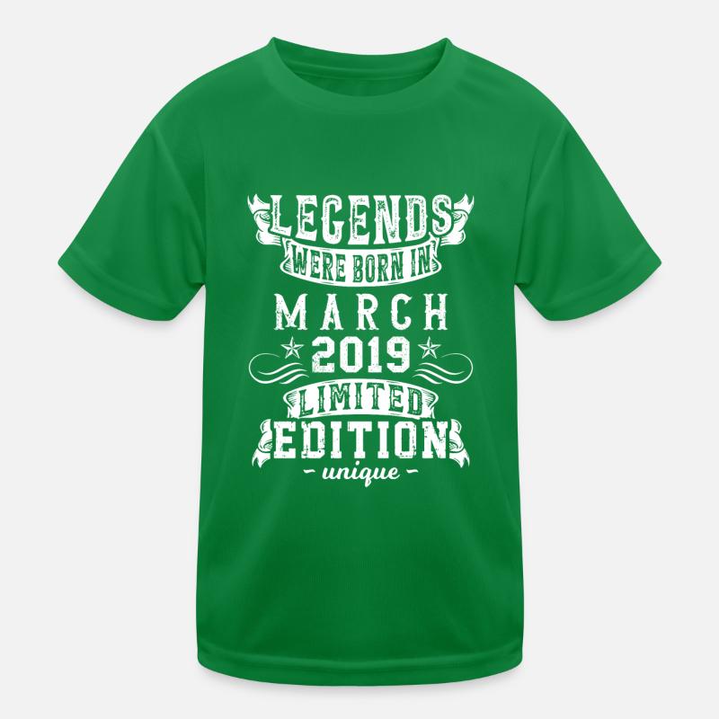 Anniversaire Mars 2019 Année Édition Limitée T-shirt sport Enfant