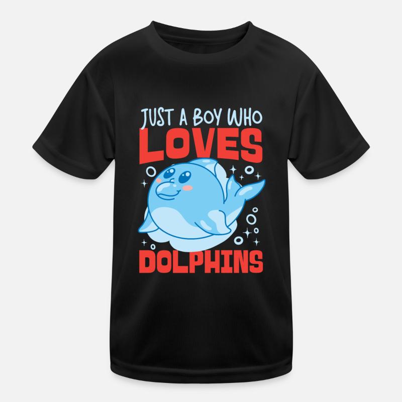 Dolphin Just A Boy Who Loves Kinder Funktions-T-Shirt