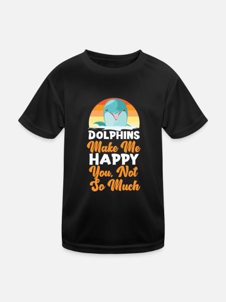 Dauphin Rétro Dauphins Me Font - T-shirt sport Enfant - noir - Devant