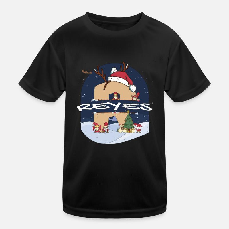 Impressionnant nom de Reyes w chapeau de père Noël dans le thème de Noël T-shirt sport Enfant