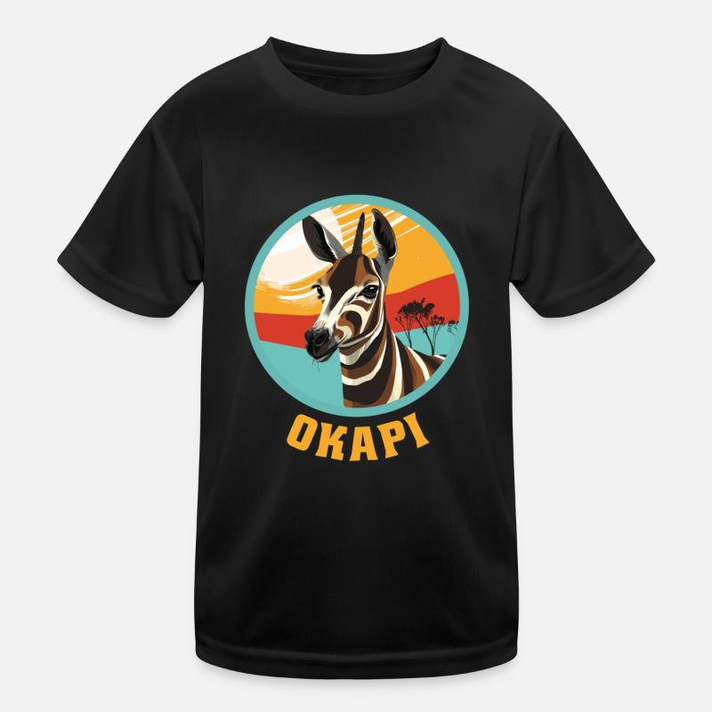 Okapi coucher de soleil Animal T-shirt sport Enfant