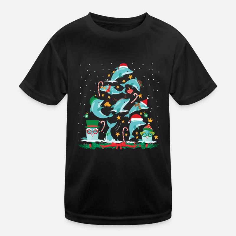 Dolphin Christmas Tree Kinder Funktions-T-Shirt